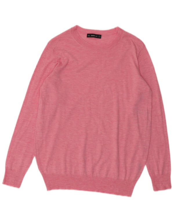 Maglione Zara da donna con scollo a barca UK 10 piccolo rosa screziato