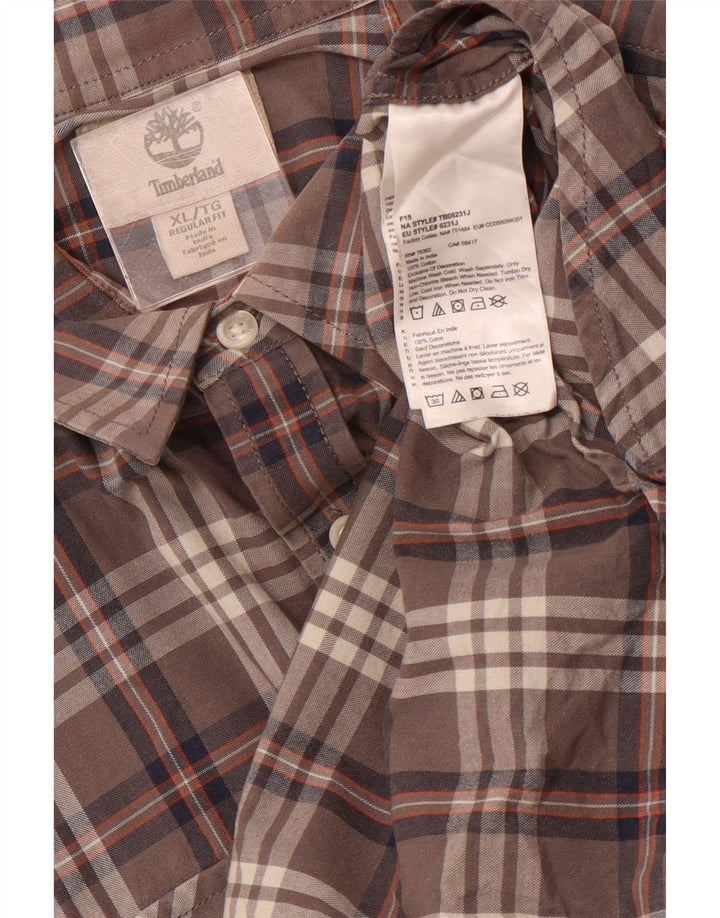Camicia da uomo Regular Fit TIMBERLAND XL in cotone a quadri grigio