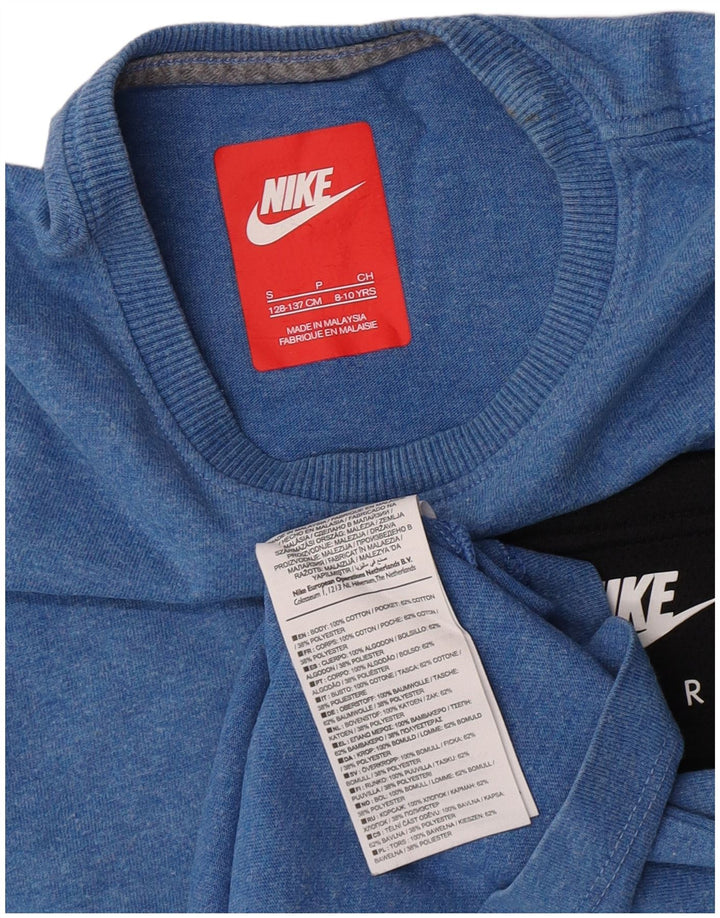 T-shirt Nike per ragazzi, 8-9 anni, piccola, in cotone color block blu