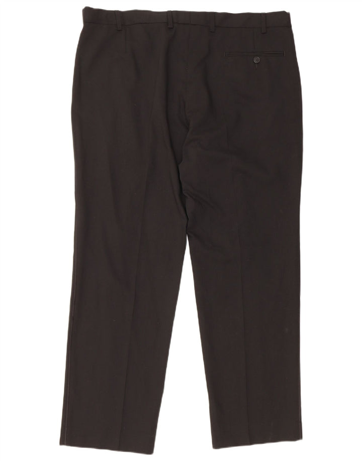 Pantaloni da abito dritti da uomo Marks & Spencer vestibilità regolare W38 L29 lana nera
