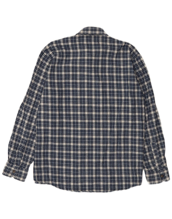 Camicia da uomo overshirt progetto europeo Camicia in flanella Cotone a quadri blu medio