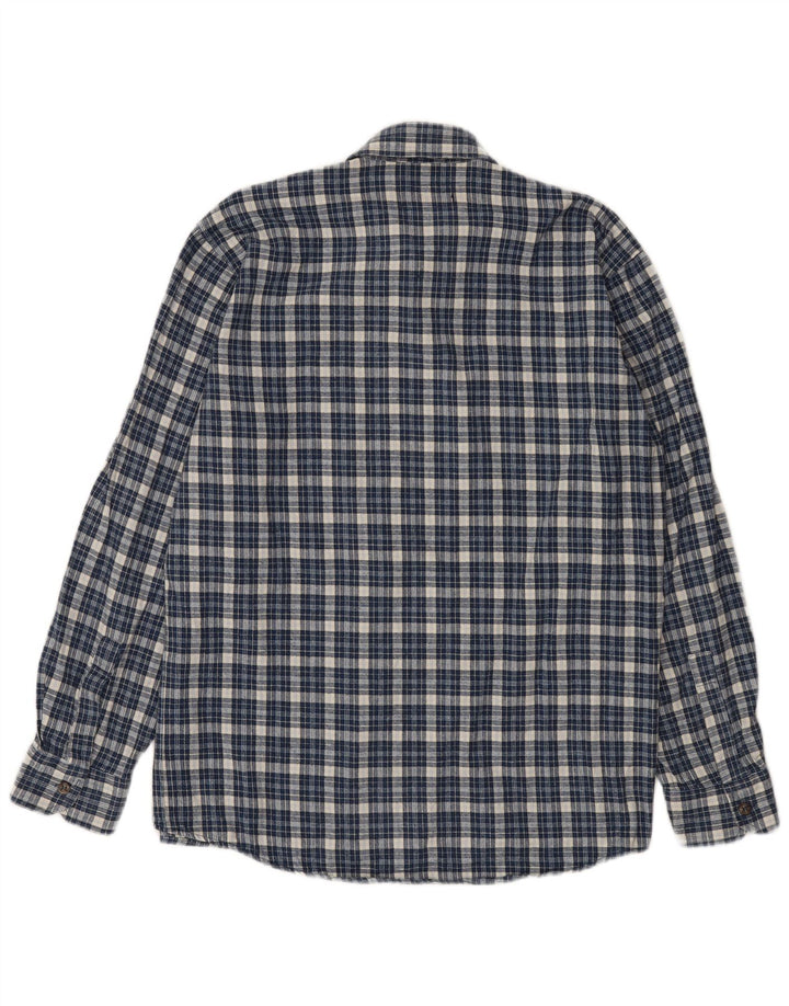 Camicia da uomo overshirt progetto europeo Camicia in flanella Cotone a quadri blu medio