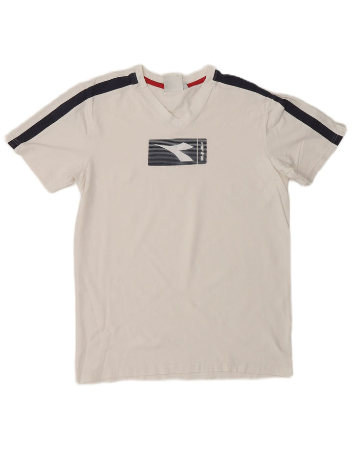 DIADORA T-shirt grafica da uomo Top color bianco medio