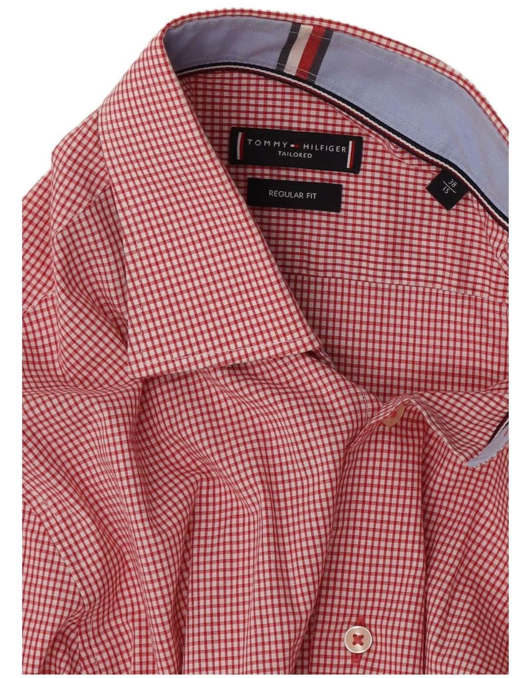 Camicia da uomo vestibilità regolare Tommy Hilfiger taglia 38 15 percalle rosso medio