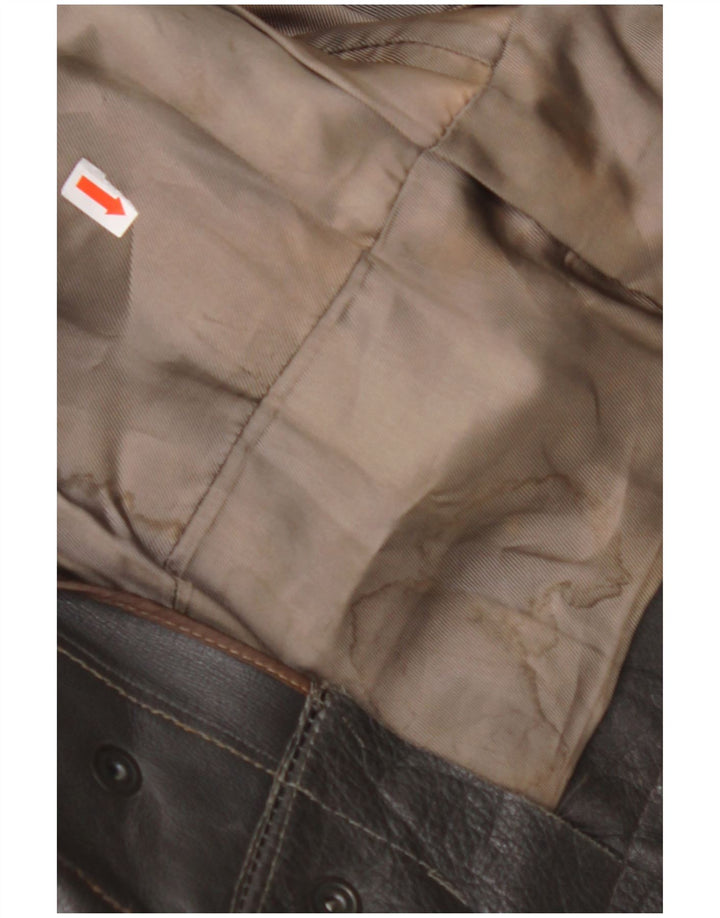 Giacca in pelle da donna VINTAGE UK 14 media nera