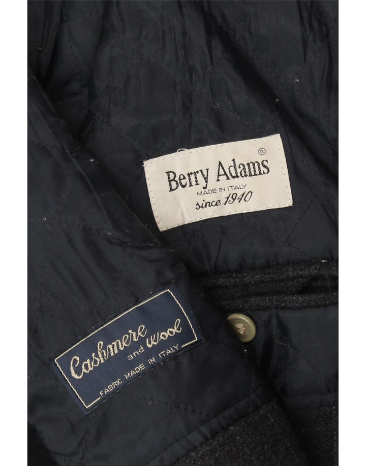 Soprabito vintage da uomo UK 42 XL blu navy in cashmere