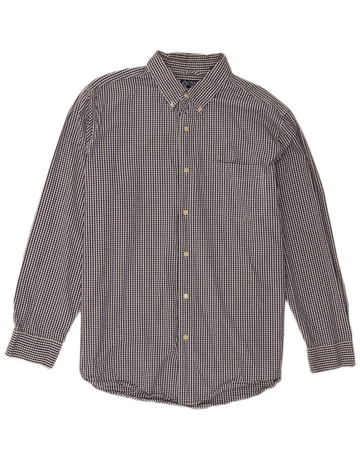 Camicia da uomo Chaps XL in cotone a quadretti blu navy