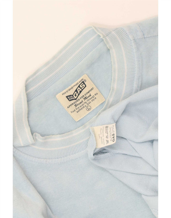 T-shirt uomo Gas Top Large in cotone blu