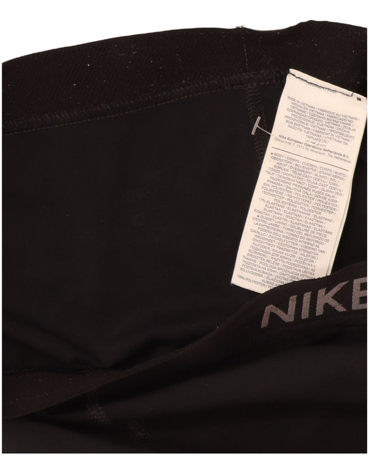 Leggings corti con grafica Nike da donna UK 8 piccoli poliestere nero