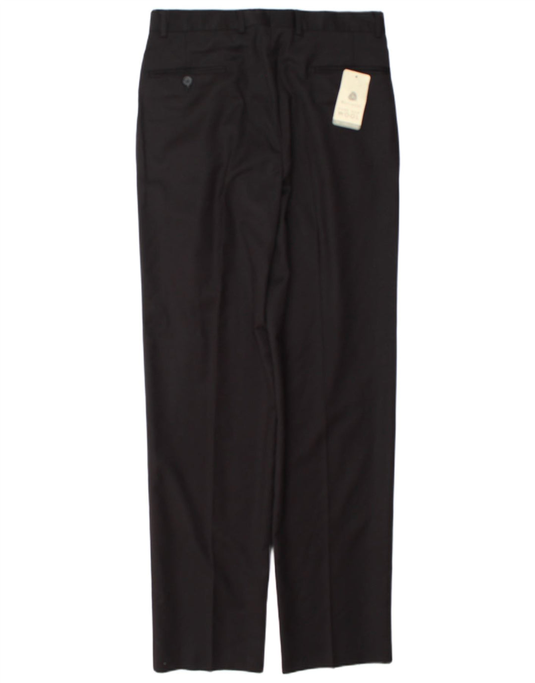 Pantaloni da abito vintage da uomo con pedge IT 48 medio W32 L34 lana nera