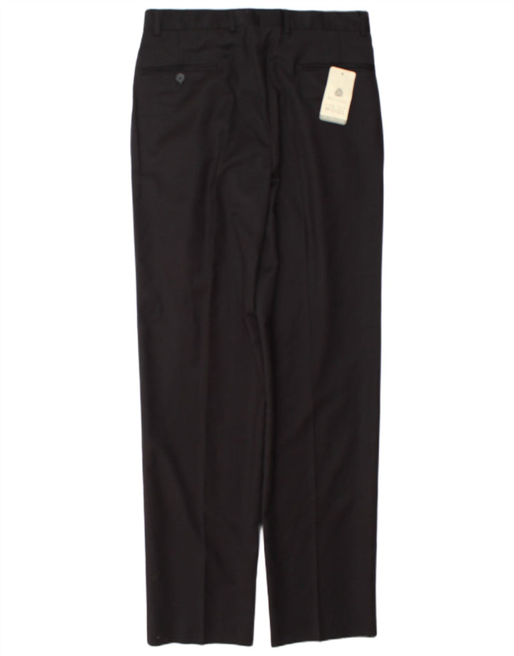 Pantaloni da abito vintage da uomo con pedge IT 48 medio W32 L34 lana nera