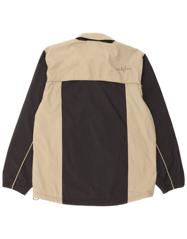 ADIDAS Mens Hooded Rain Jacket UK 38 Medium Black Colourblock Polyester