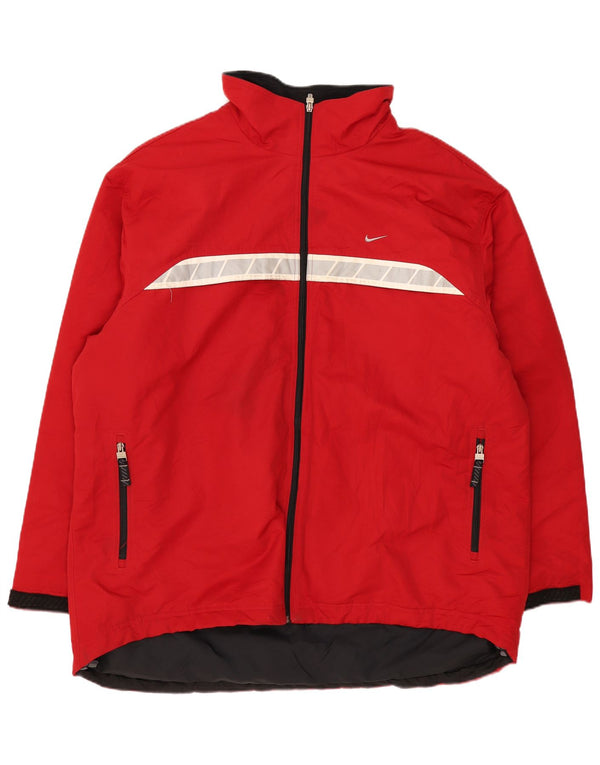 Giacca a vento da uomo Nike UK 44 2XL Poliestere color block rosso