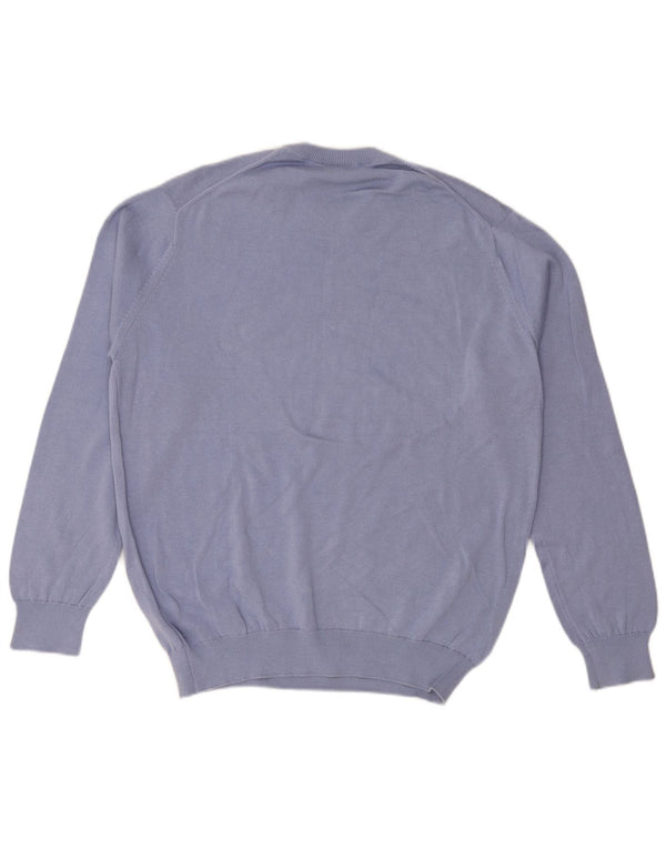 LACOSTE Maglione girocollo da uomo taglia 5 grande cotone blu