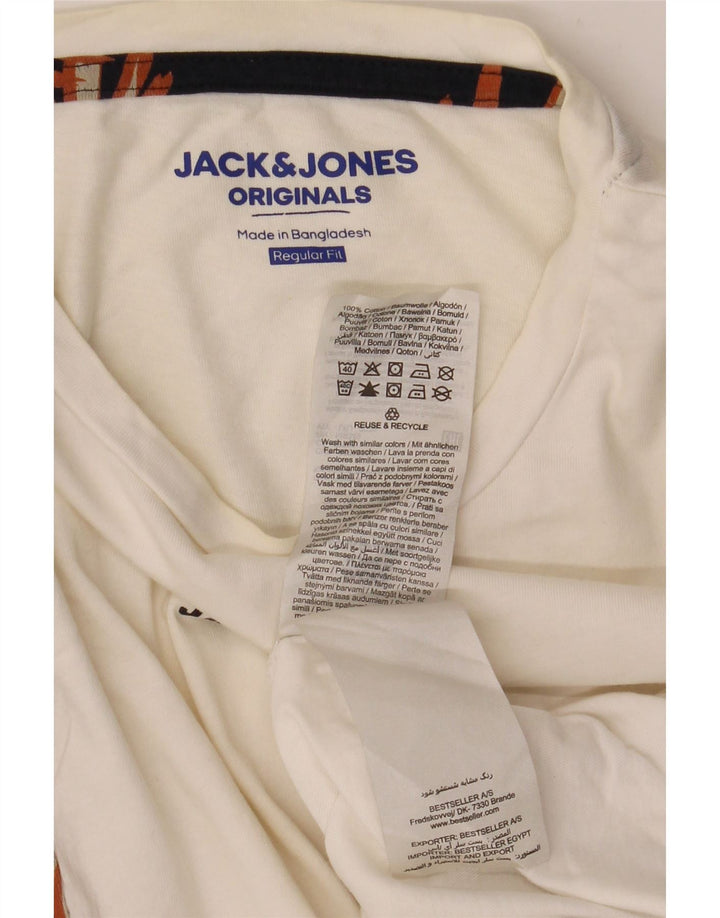 Jack & Jones T-shirt grafica da uomo vestibilità regolare con motivo floreale bianco medio