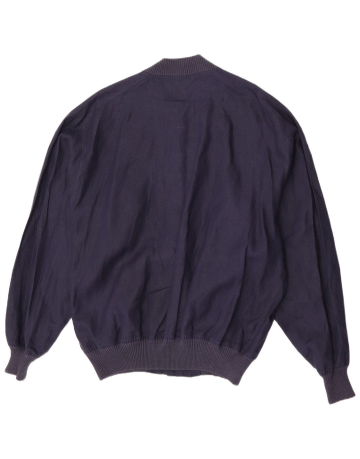 Avon Celli Giacca bomber da uomo vestibilità ampia IT 46 Small Lino blu navy