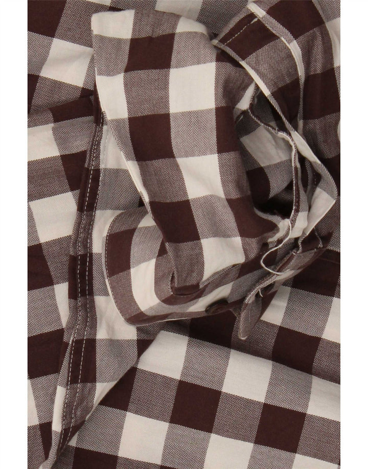 Camicia Zara da uomo slim fit grande a quadretti marroni