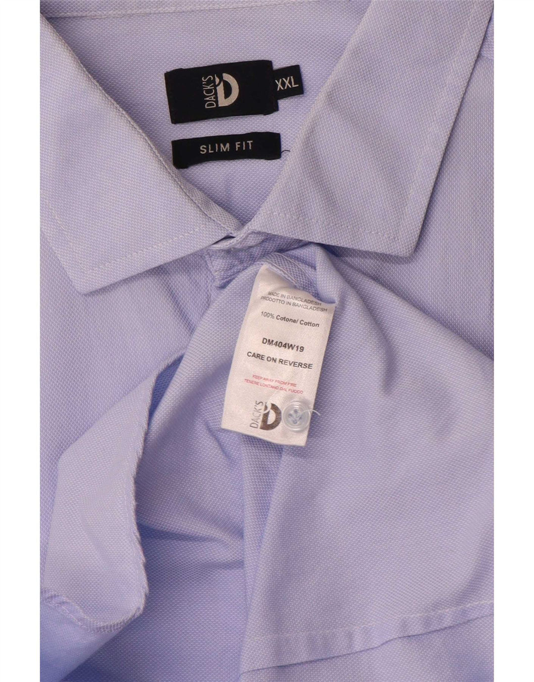Camicia slim fit da uomo Dack 2XL in cotone blu