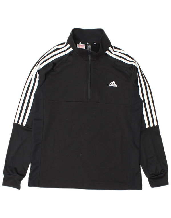 Top della tuta da ginnastica Adidas Aeroready Zip Neck Pullover da ragazzo 13-14 anni Nera