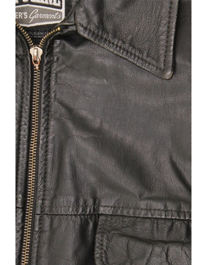 Giacca in pelle da uomo Jet Plane IT 56 3XL Pelle nera