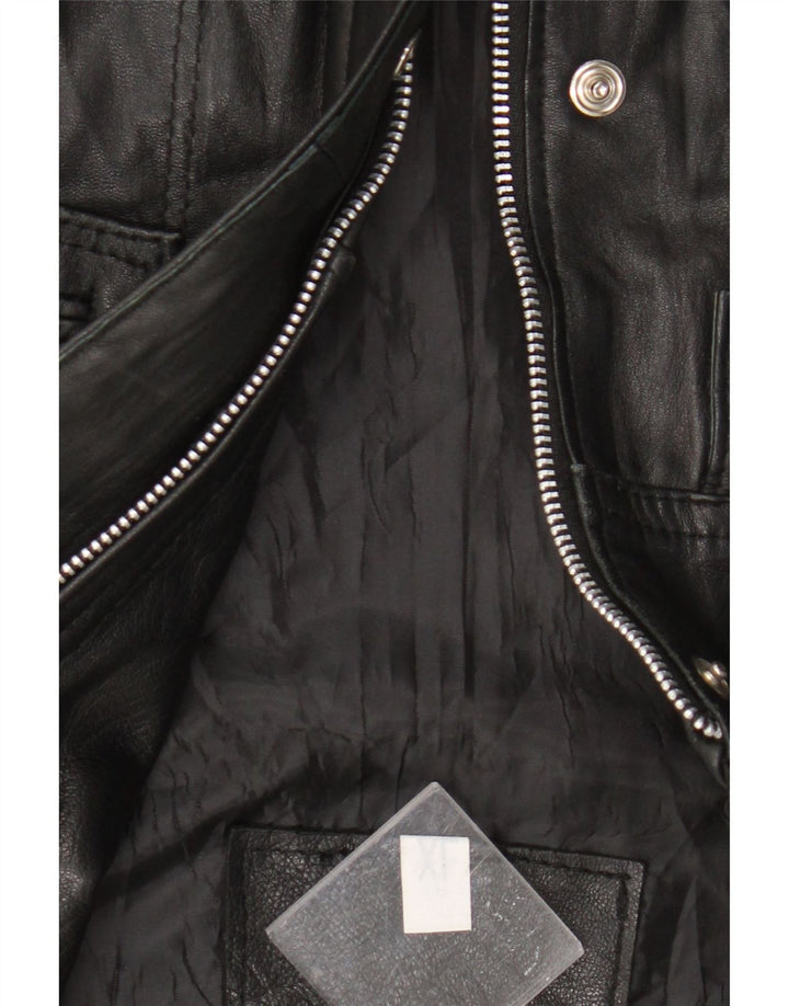 Gilet in pelle da uomo vintage UK 42 XL in pelle nera