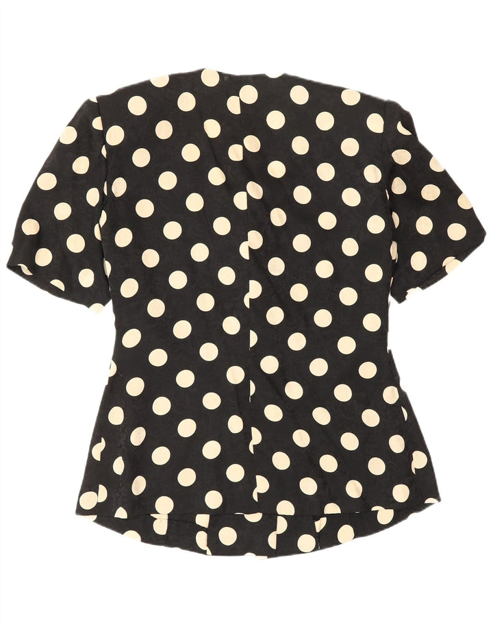 Set gonna vintage in 2 pezzi a maniche corte da donna UK 12 medio W28 nero