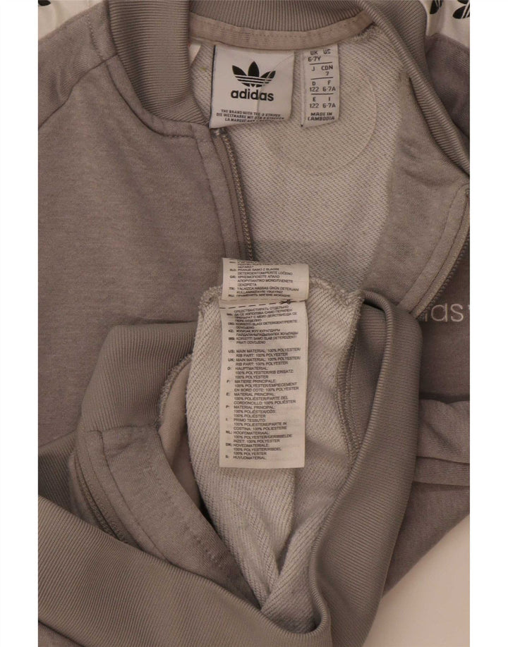 Giacca da ginnastica grafica da ragazzo Adidas 6-7 anni Colorblock grigio