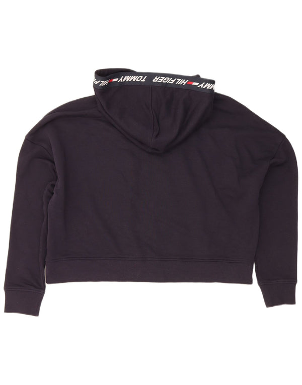 Maglione con cappuccio corto oversize da donna Tommy Hilfiger UK 16 grande blu navy