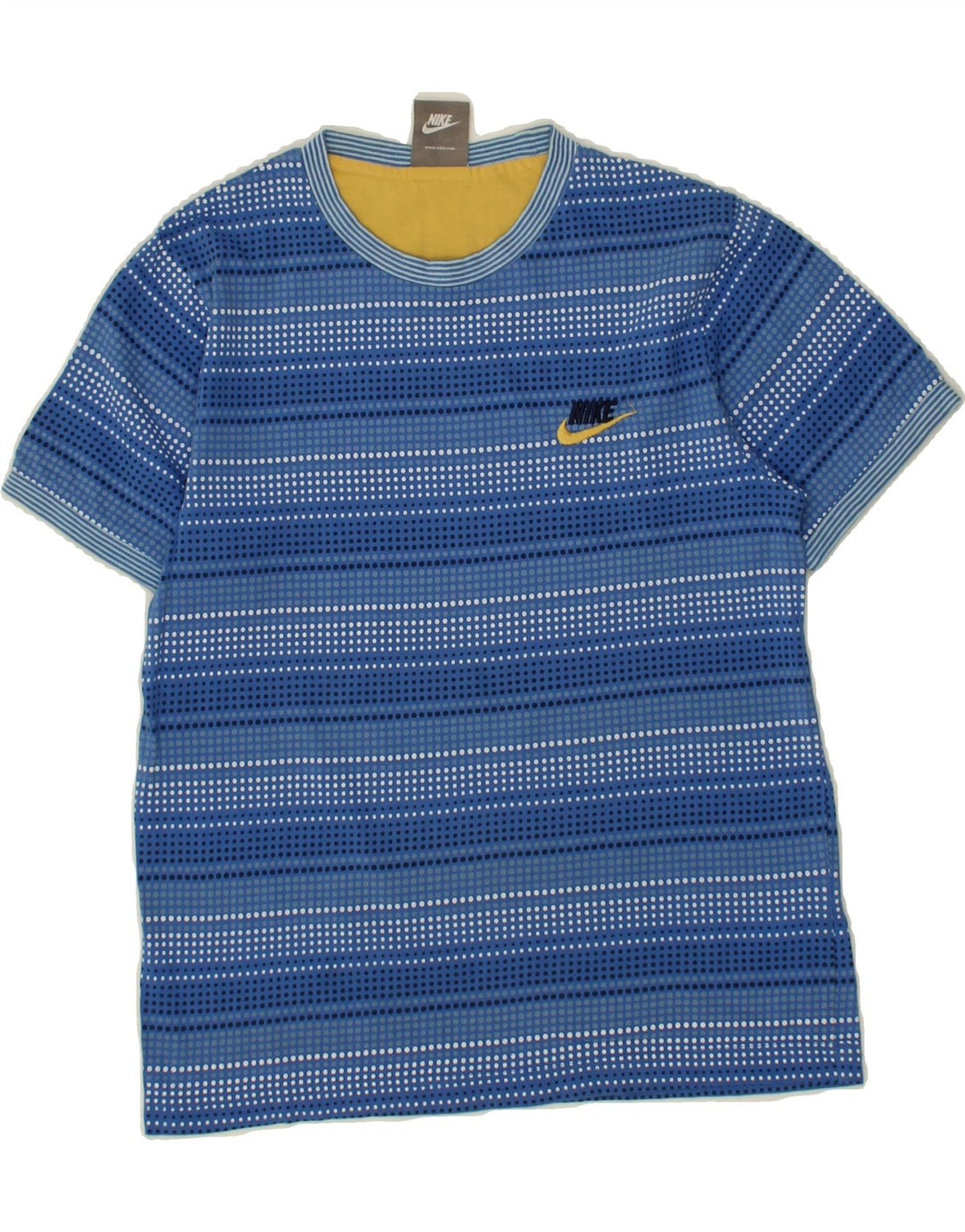 NIKE Boys T-Shirt Top 8-9 Years Small  Blue Striped Cotton Vintage Nike and Second-Hand Nike from Messina Hembry 