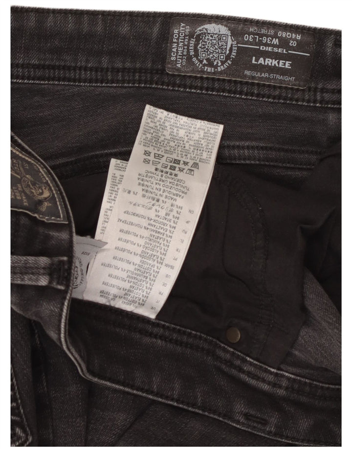 Jeans dritti regolari Larkee da donna Diesel W36 L30 cotone nero