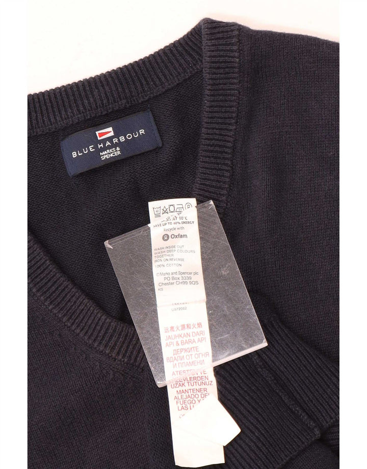 Canotta da uomo Marks & Spencer Blue Harbour Canotta media in cotone blu navy