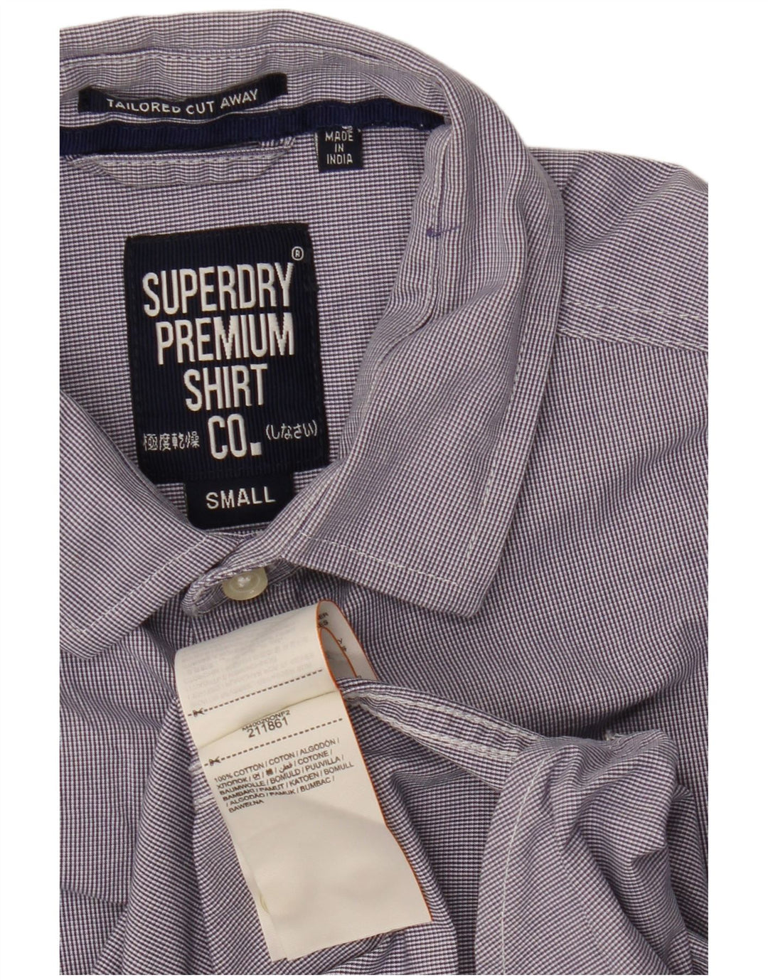Camicia sartoriale da uomo SUPERDRY in cotone a righe piccole viola