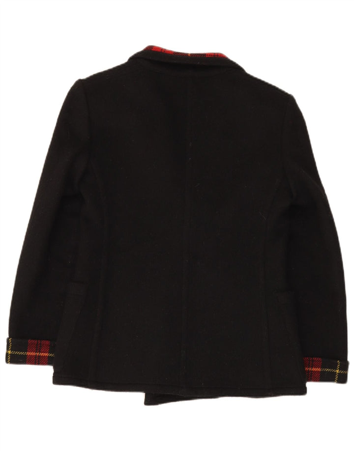 Giacca blazer doppiopetto vintage da donna IT 42 medio nero a quadri