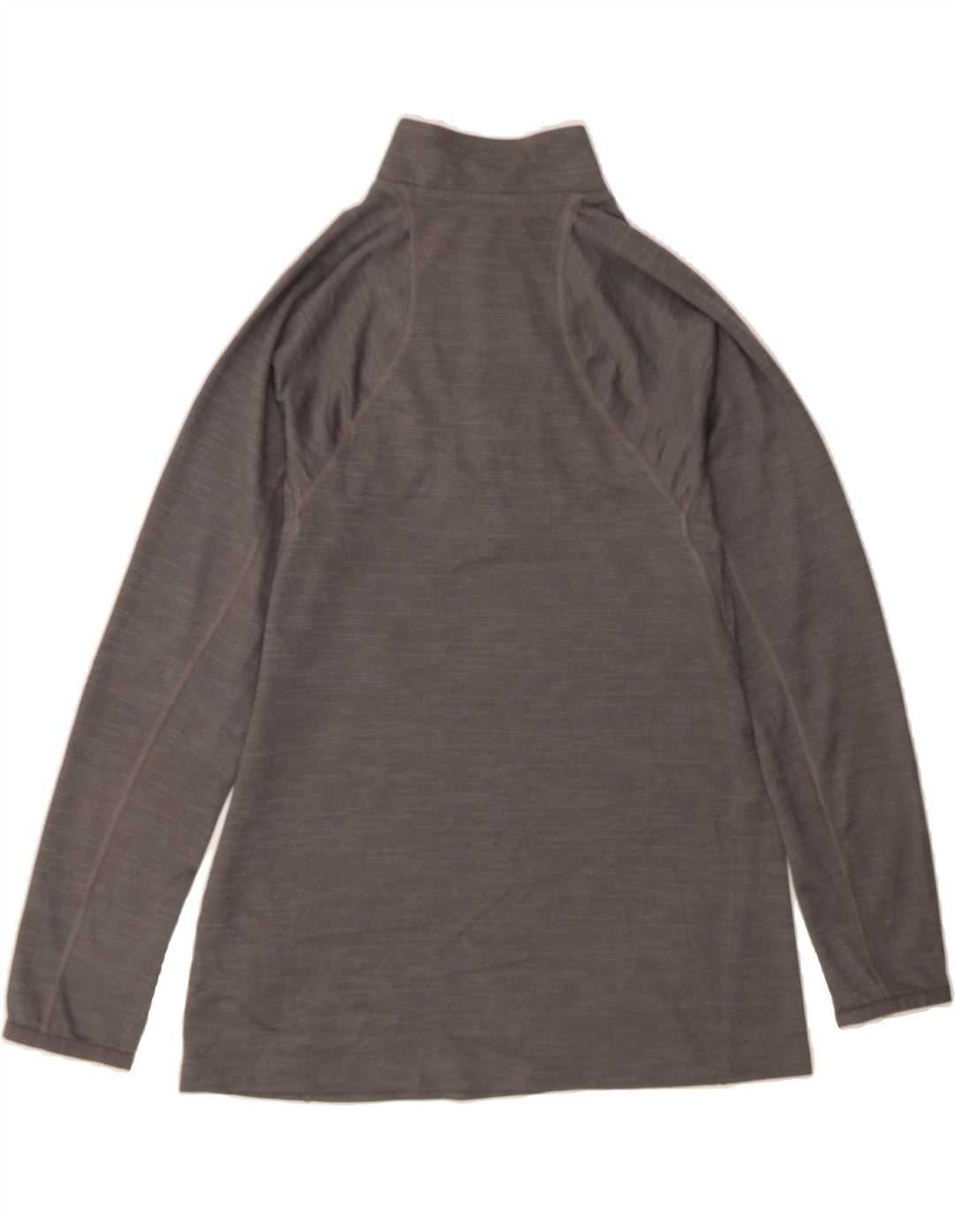 ADIDAS Womens Zip Neck Pullover Tracksuit Top UK 12/14 Medium Grey Flecked Vintage Adidas and Second-Hand Adidas from Messina Hembry 