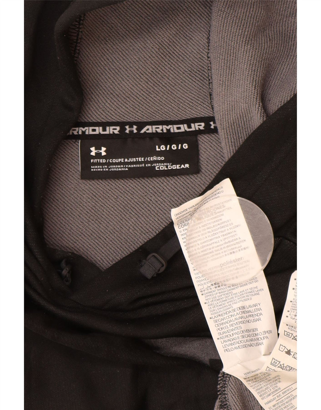 Felpa con cappuccio grafica da uomo Under Armour Cold Gear, grande poliestere nero