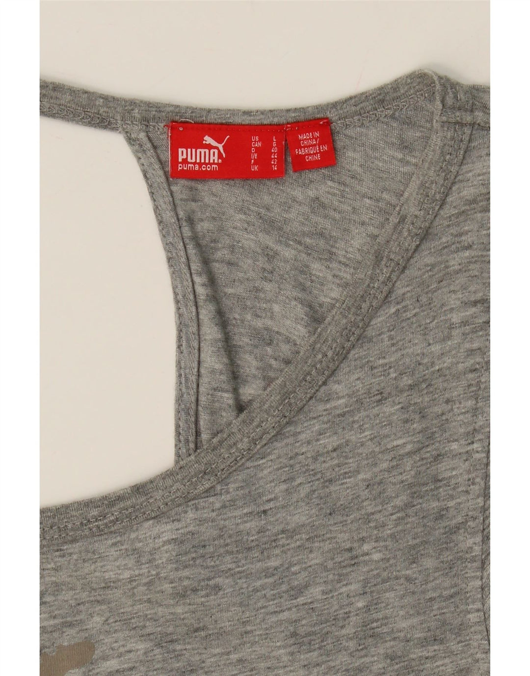 PUMA Womens Graphic Top Long Sleeve UK 14 Medium Grey Cotton Vintage Puma and Second-Hand Puma from Messina Hembry 