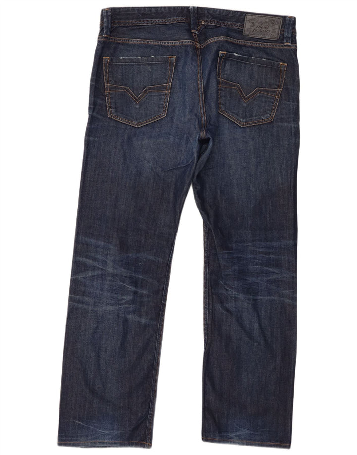 Jeans dritti regolari da uomo Diesel Larkee W36 L30 cotone blu navy