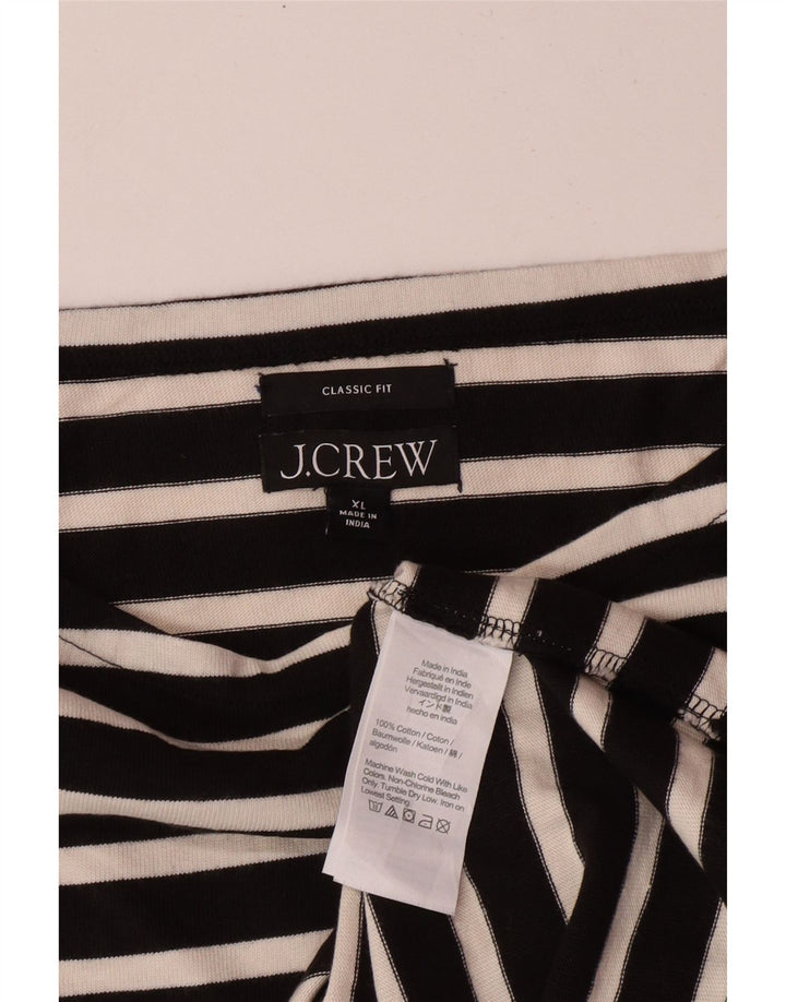 J. CREW Top da donna vestibilità classica manica 3/4 UK 18 XL cotone a righe nere