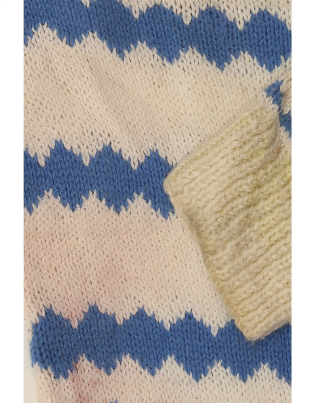 Maglione maglione girocollo da uomo VINTAGE medio bianco sporco Fair Isle