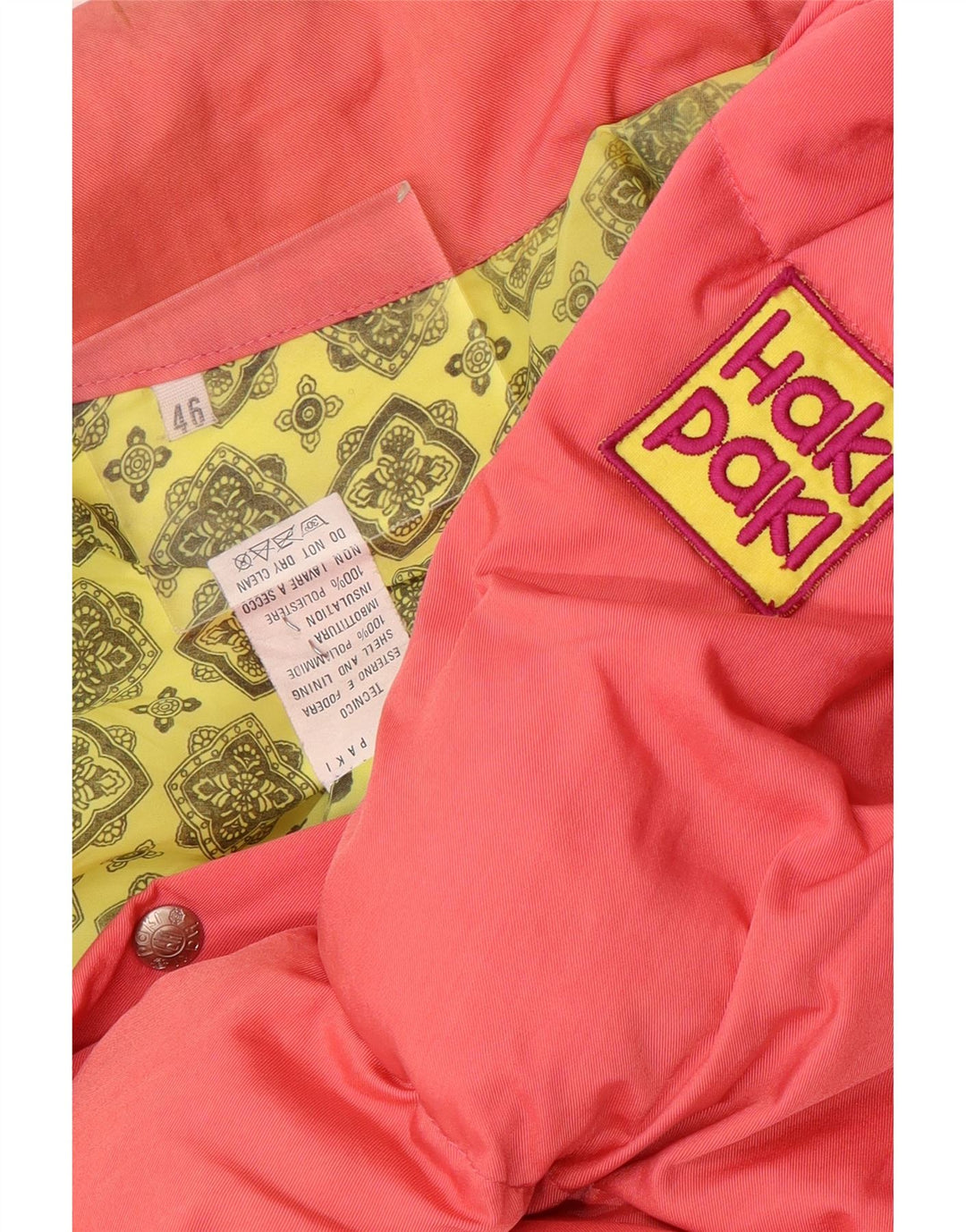 Giacca imbottita vintage da uomo vestibilità ampia IT 46 piccolo poliammide floreale rosa