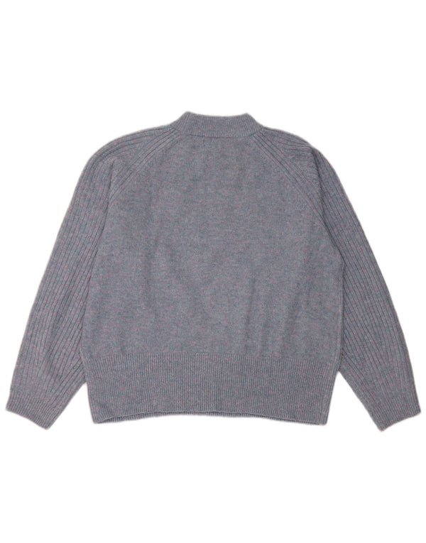 Maglione maglione a collo alto da donna Marks & Spencer UK 14 Blu medio screziato