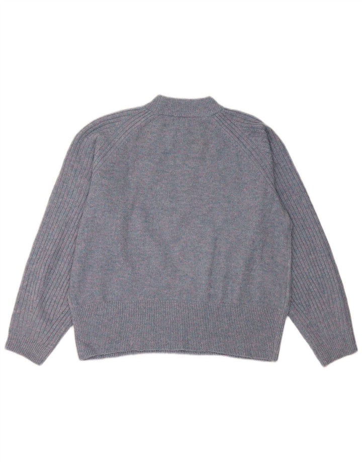 Maglione maglione a collo alto da donna Marks & Spencer UK 14 Blu medio screziato