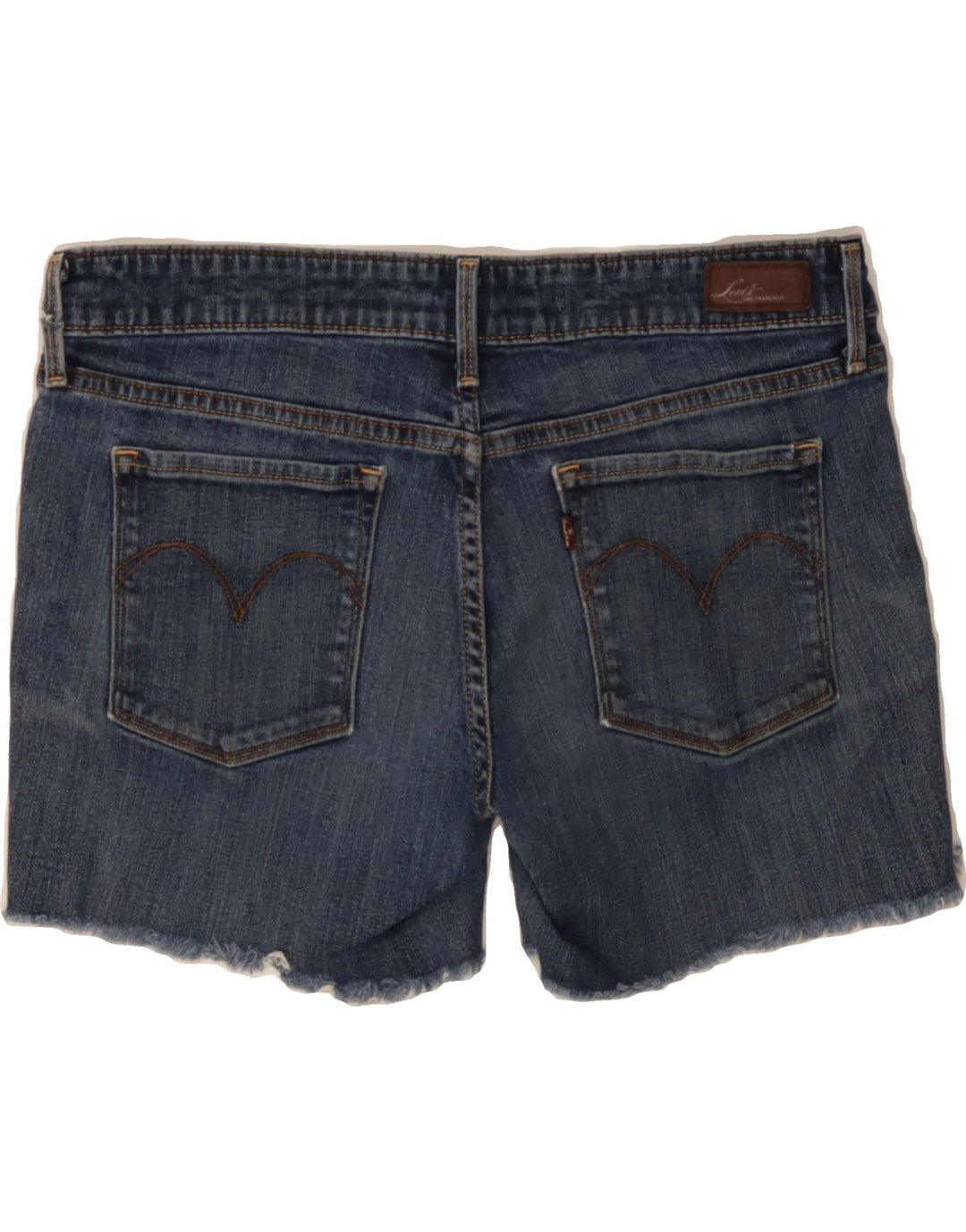 LEVI'S Womens Curvy Denim Shorts W29 Medium Navy Blue Cotton Vintage Levi's and Second-Hand Levi's from Messina Hembry 