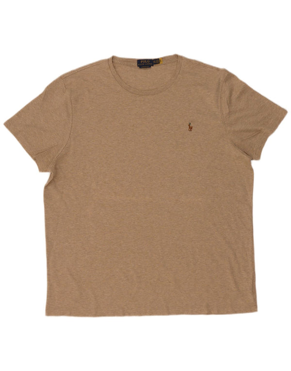 Polo Ralph Lauren T-shirt slim fit personalizzata da uomo Top 2XL Cotone chiazzato beige