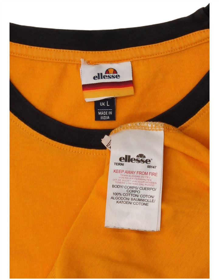 T-shirt grafica da uomo Ellesse Top Large in cotone arancione