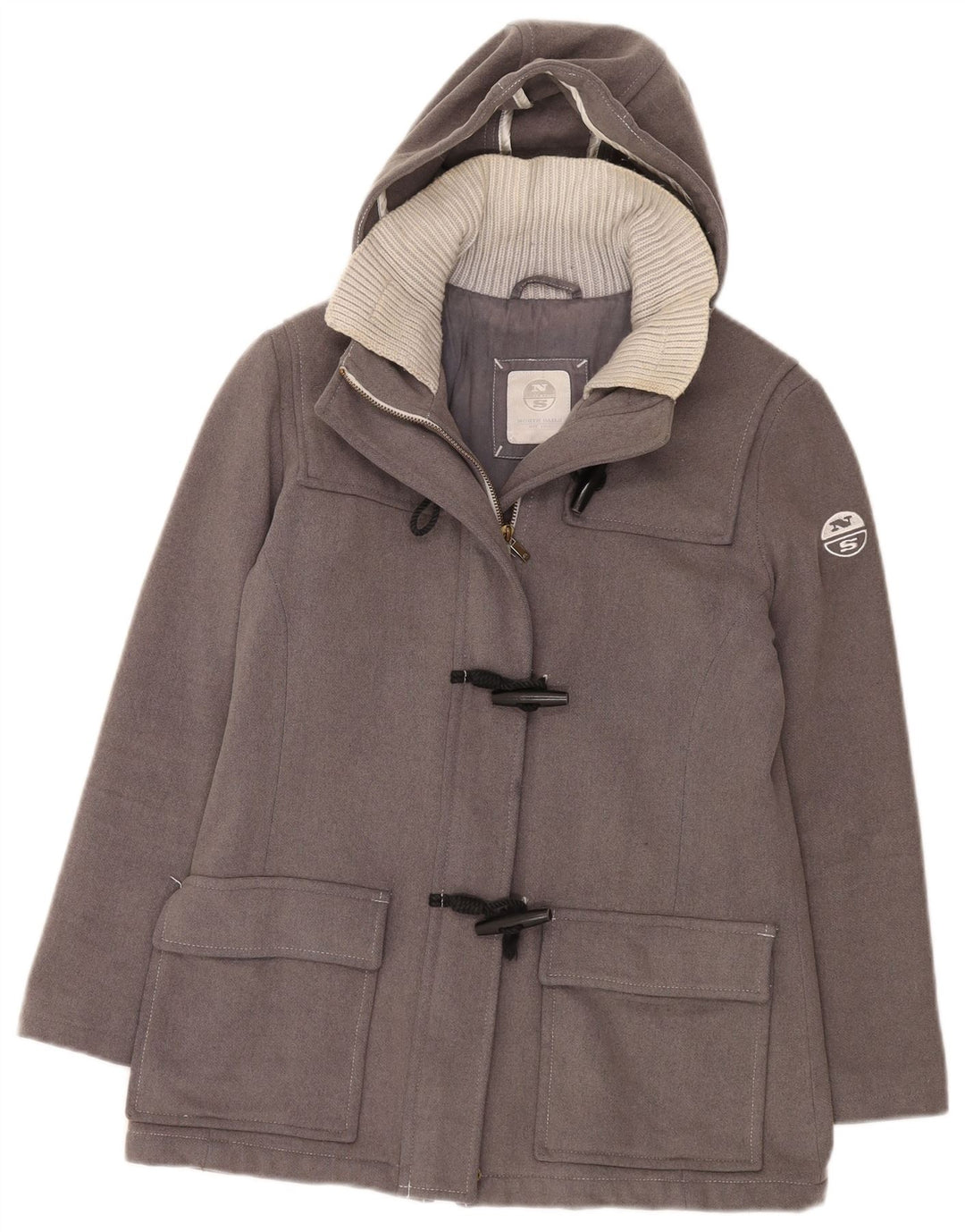 Montgomery con cappuccio da donna North Sails UK 10 Small in lana grigia