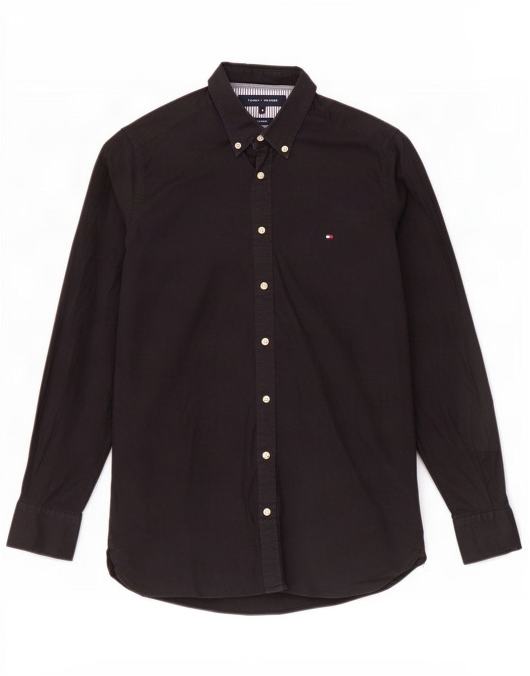Camicia elasticizzata da uomo Tommy Hilfiger in cotone nero medio