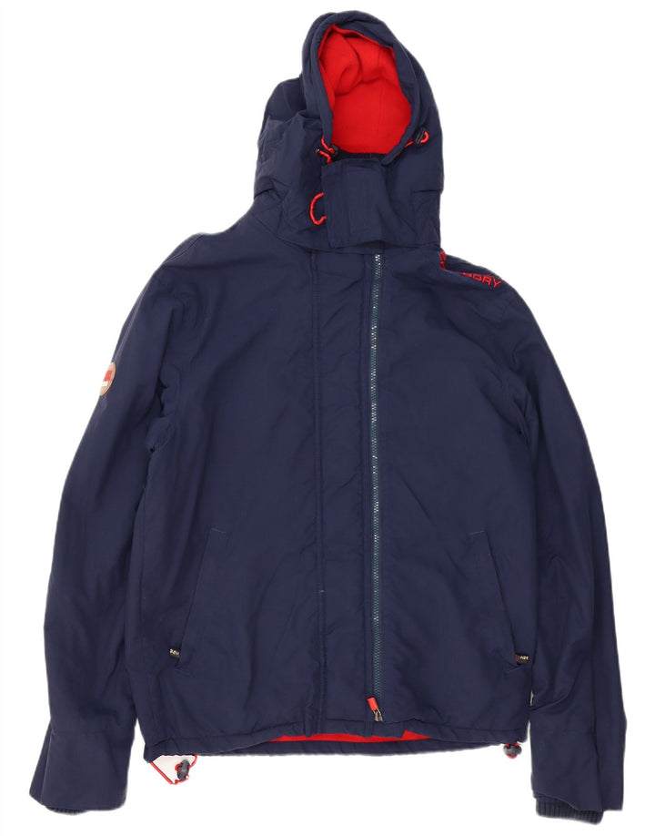 Giacca a vento da uomo con cappuccio SUPERDRY UK 38 medio blu navy