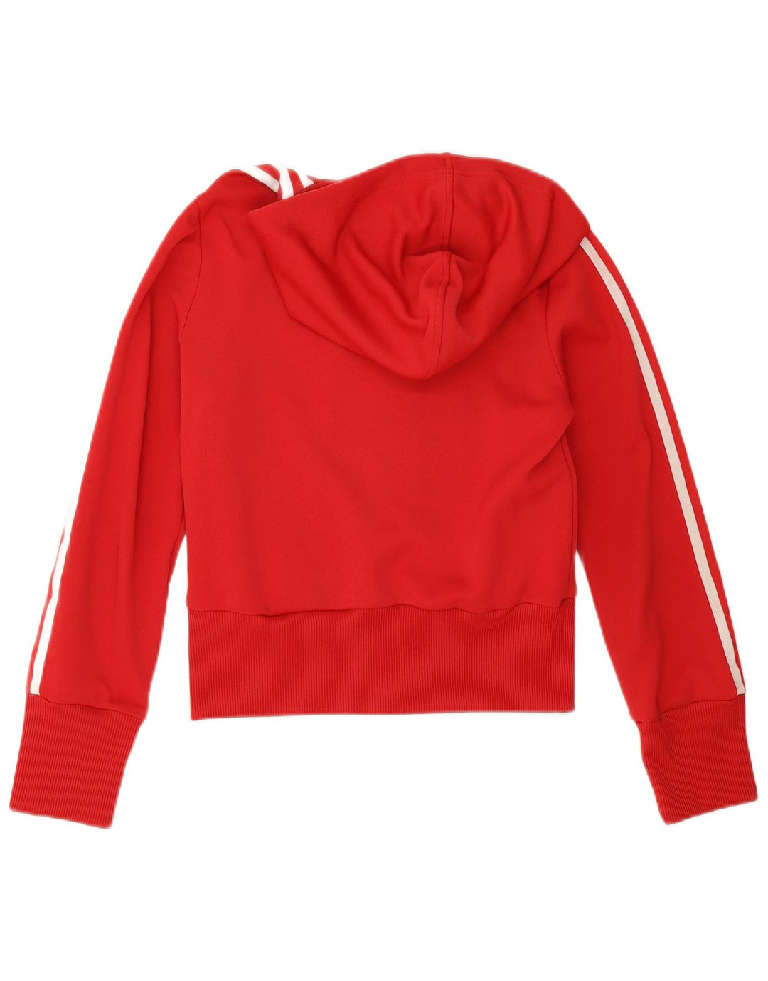 Maglione con cappuccio e zip da donna Adidas UK 10 piccolo poliestere rosso