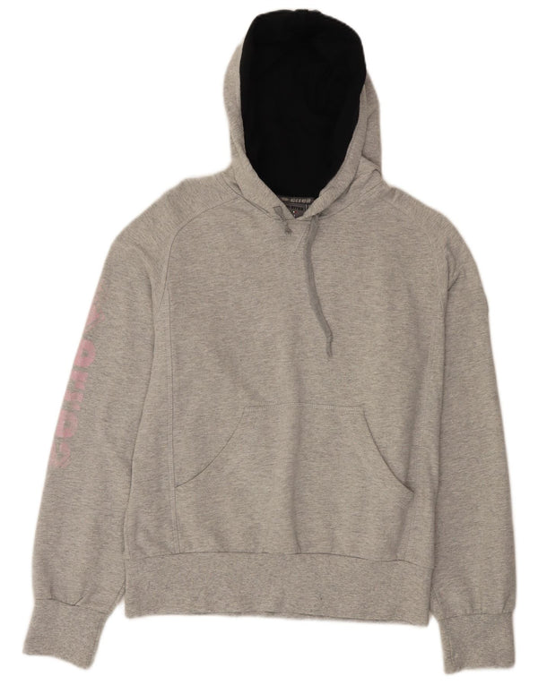Errea Felpa con cappuccio grafica da donna UK 12 Cotone chiazzato grigio medio